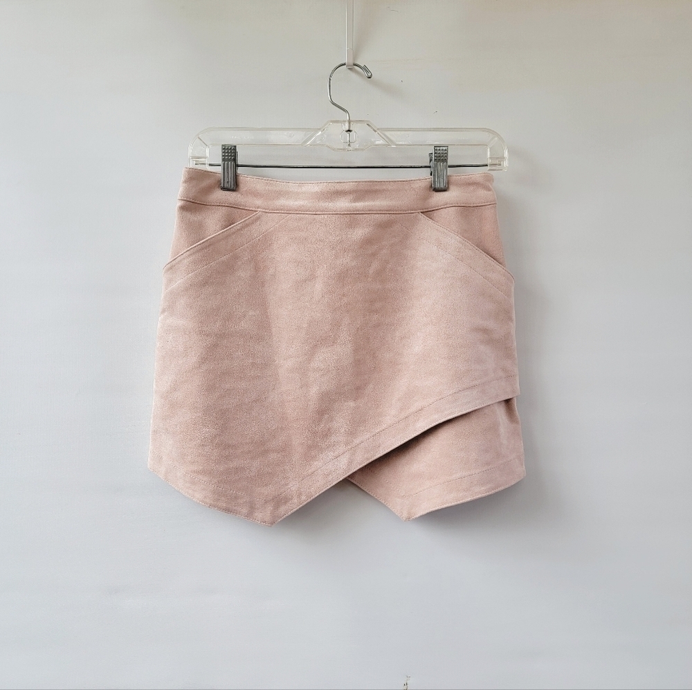 BCBGMaxAzria Beckett Bare Pink Women's Size 2 Faux Suede Mini Skirt Minimalist - Picture 16 of 16